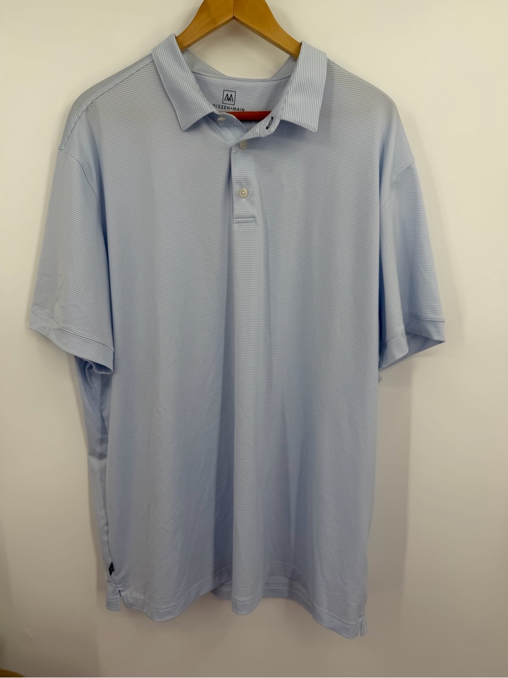 Mizzen+Main Classic Polo XXL Light Blue Stripe Performance